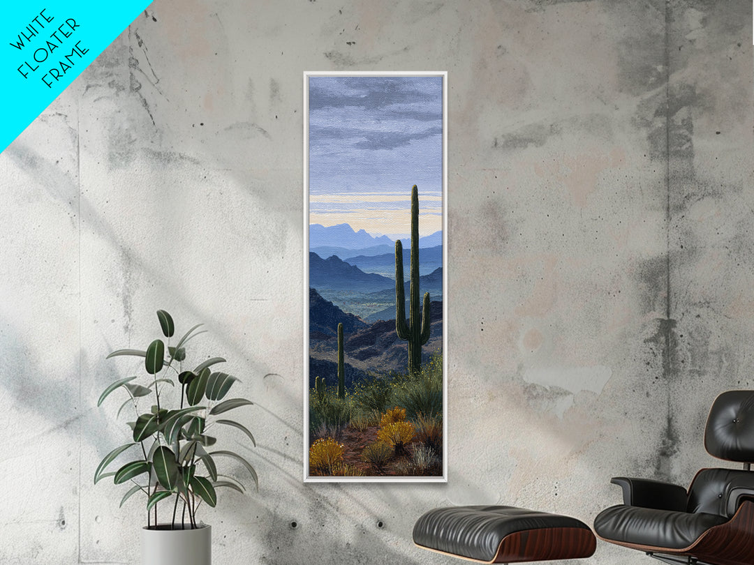 Desert Cactus Blooming After Rain Framed Canvas Print, Nature Art, Statement Artwork, Living Room Decor, Fine Art, Nature, NAT-1x3-8