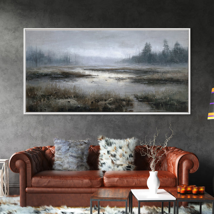 Mushroom Cluster in Enchanted Woodland Framed Canvas Print, Nature Art, Boho Decor, Living Room Decor, Fine Art, Nature, NAT-2x1-75