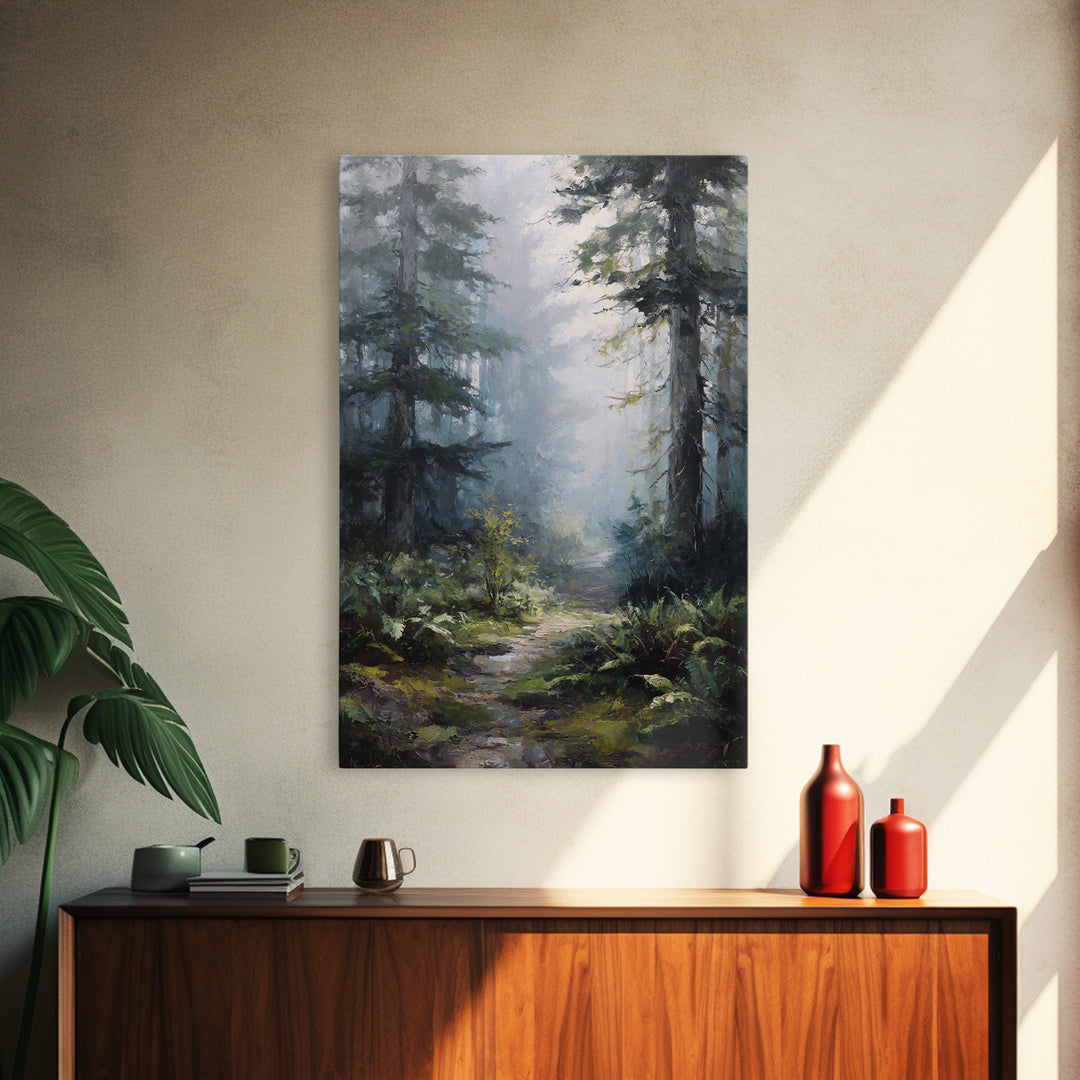 Sunlit Forest Path Canvas Print, Nature Art, Living Room Decor, Fine Art, Nature, Ocean Art, Bird Wall Art, Nature Wall Art, NAT-2x3-57