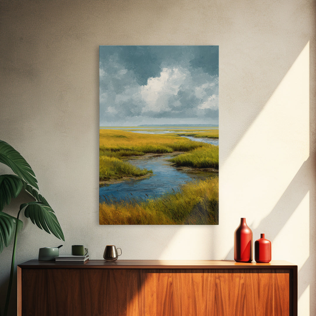 Storm Clouds over a Rolling Prairie Canvas Print, Nature Art, Poster, Living Room Decor, Fine Art, Nature, Abstract Wall Art, NAT-2x3-70