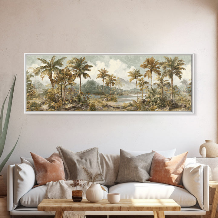 Tropical Jungle Leaves Canvas Print, Nature Art, Artwork, Living Room Decor, Fine Art, Nature, Landscape Art, Botanical Art, NAT-3x1-13