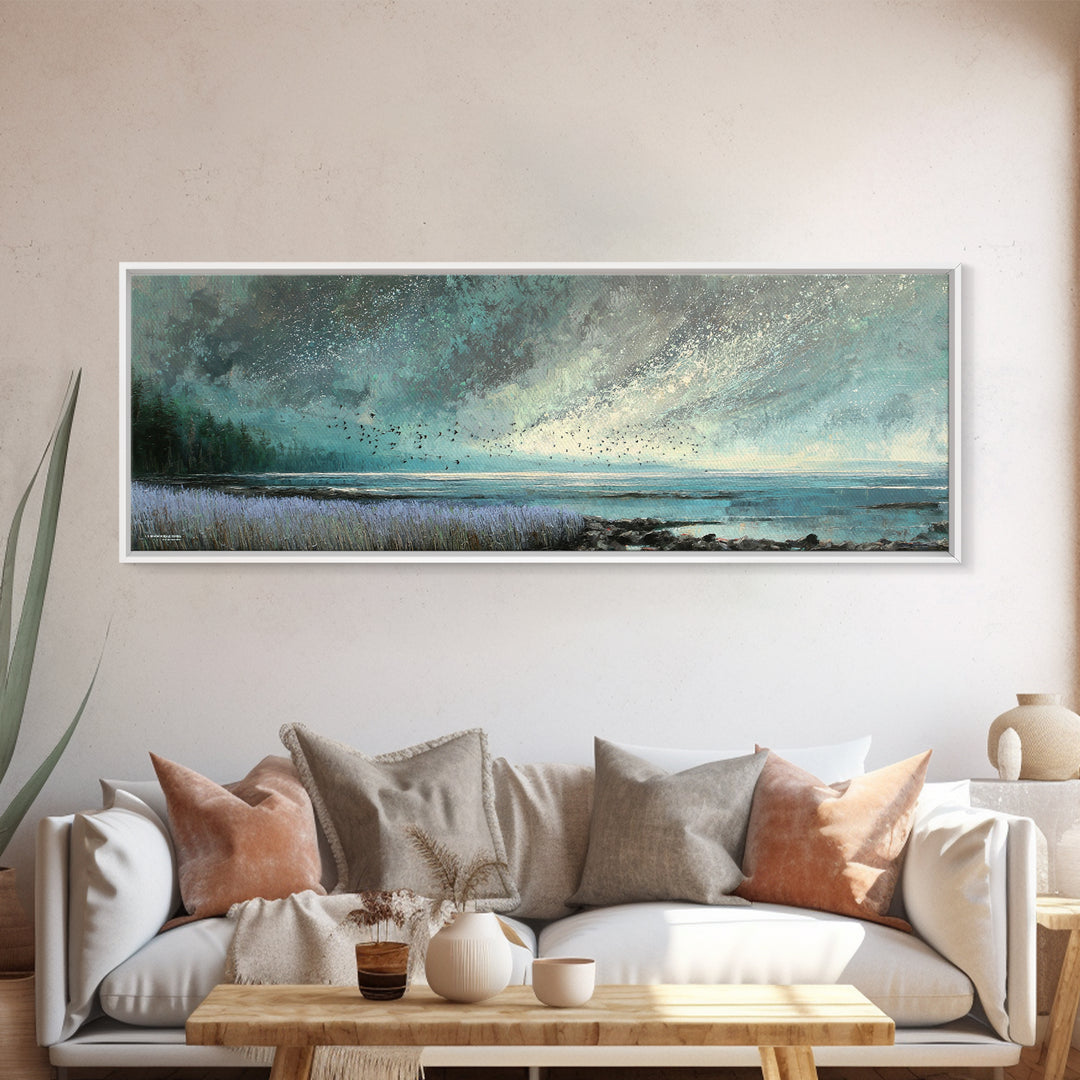 Bees Circling Lavender Blossoms Canvas Print, Nature Art, Fine Art Print, Living Room Decor, Fine Art, Nature, Poster, NAT-3x1-39