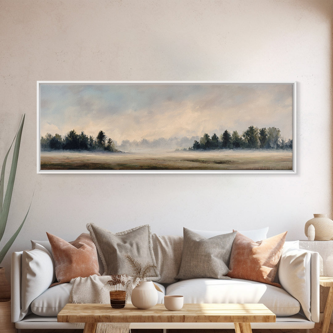 Moody Pine Forest Framed Canvas Print, Nature Art, Mountain Wall Art, Living Room Decor, Fine Art, Nature, Fine Art Print, NAT-3x1-81