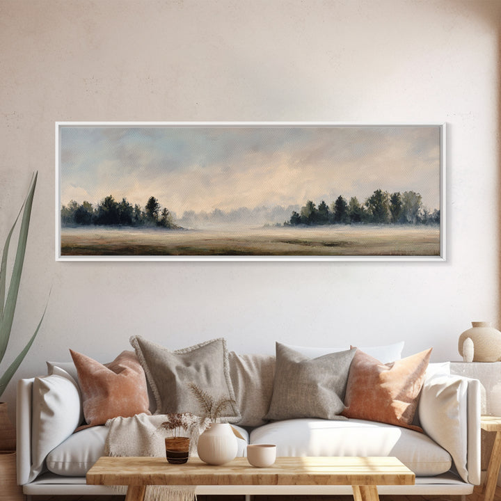 Moody Pine Forest Framed Canvas Print, Nature Art, Mountain Wall Art, Living Room Decor, Fine Art, Nature, Fine Art Print, NAT-3x1-81