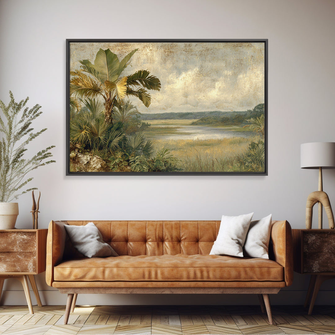 Tropical Jungle Leaves Canvas Print, Nature Art, Wood Wall Art, Living Room Decor, Fine Art, Nature, Digital Download Art, NAT-3x2-1