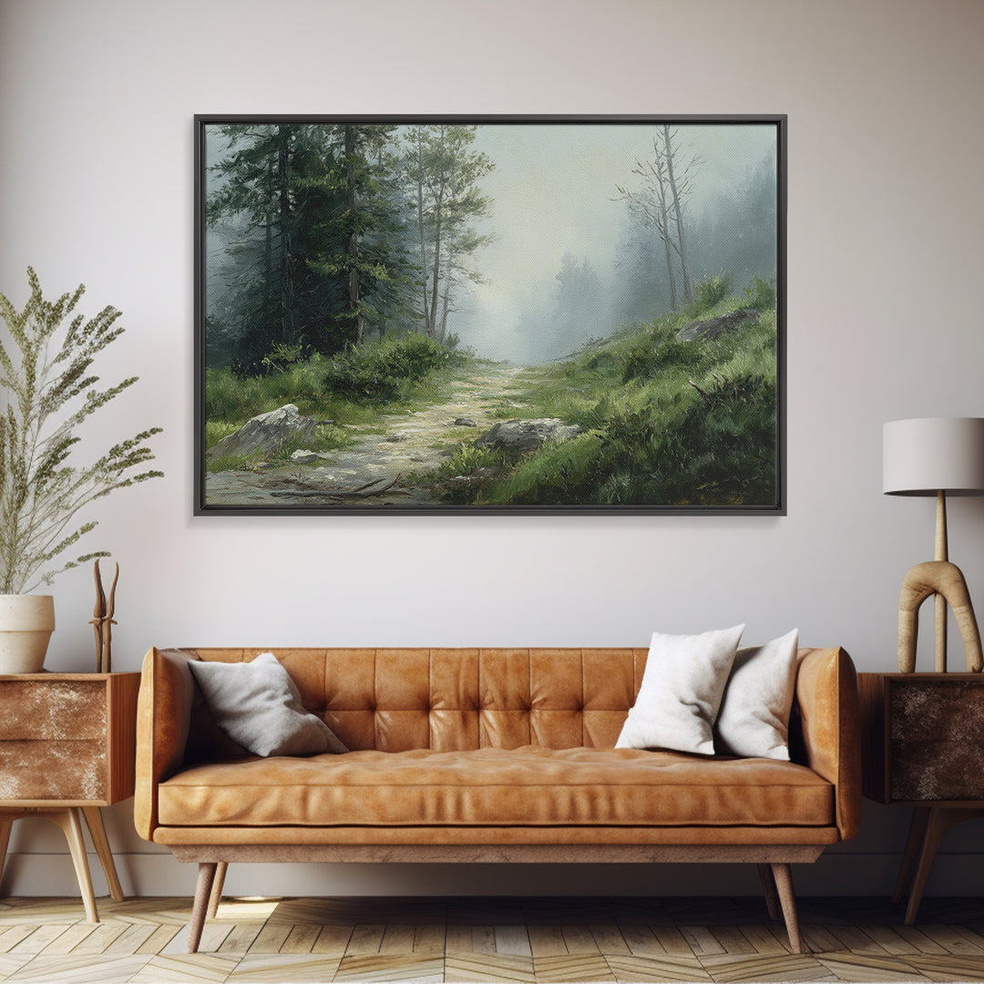 Sunlit Forest Path Canvas Print, Nature Art, Digital Download Art, Living Room Decor, Fine Art, Nature, Luxury Decor, NAT-3x2-29