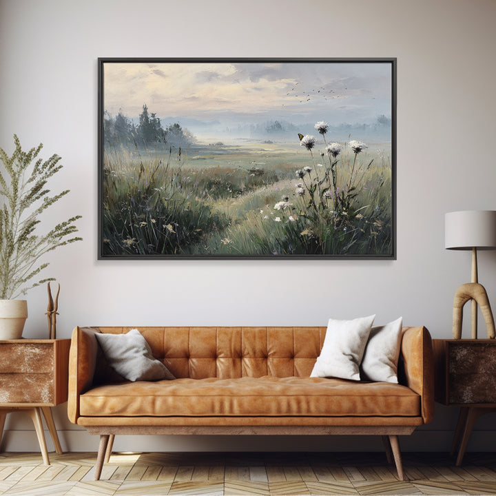 Butterfly Resting on a Blooming Thistle Canvas Print, Nature Art, Modern Wall Art, Living Room Decor, Fine Art, Nature, NAT-3x2-32