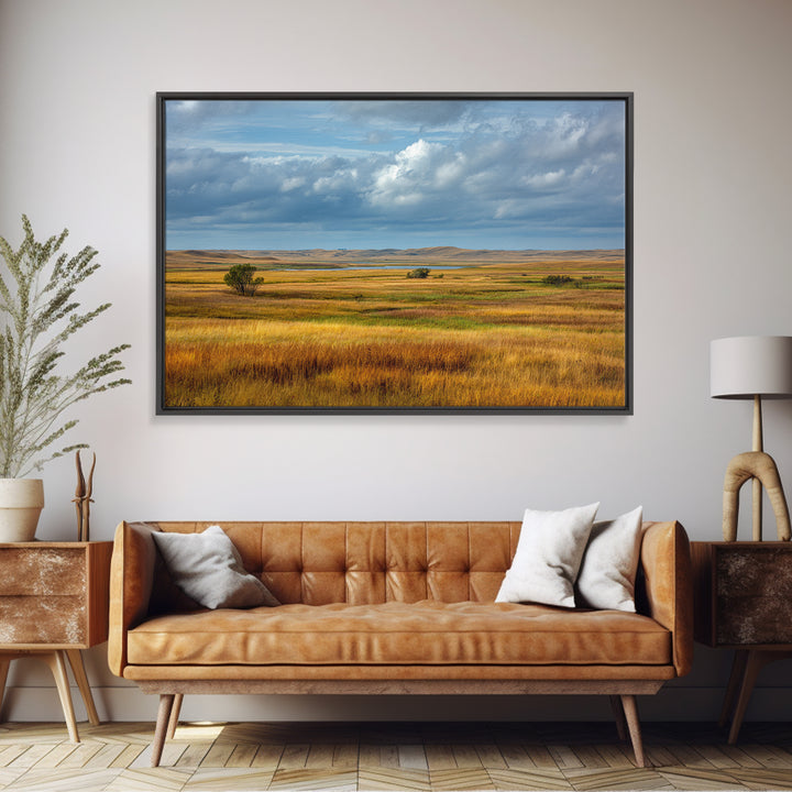 Storm Clouds over a Rolling Prairie Canvas Print, Nature Art, Living Room Decor, Fine Art, Nature, Ocean Art, Bird Wall Art, NAT-3x2-42