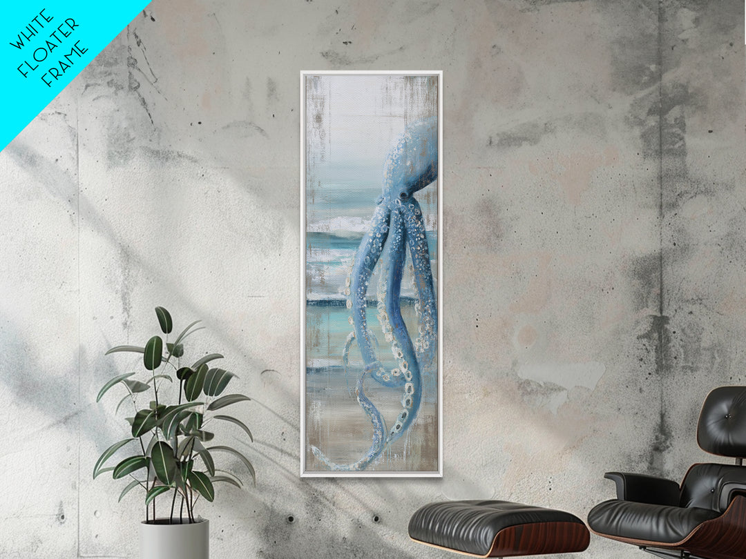 Octopus Wrapped Around an Anchor Canvas Print, Nautical Art, Oil Painting, Coastal Decor, Fine Art, Harbor, Beach Decor, NAU-1x3-25