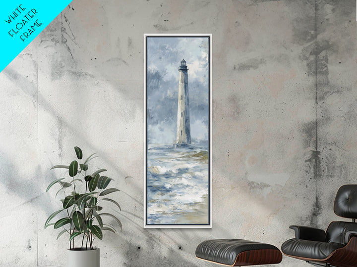 Lighthouse Standing Against Stormy Waves Canvas Print, Nautical Art, Nautical Decor, Coastal Decor, Fine Art, Harbor, NAU-1x3-39