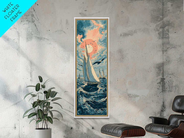 Sailor Tattoo Swallow and Anchor Framed Canvas Print, Nautical Art, Coastal Wall Decor, Coastal Decor, Fine Art, Harbor, NAU-1x3-83