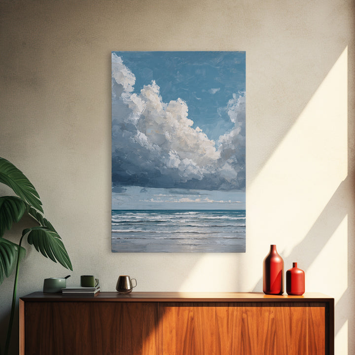 Stormy Cloudscape over Open Ocean Canvas Print, Nautical Art, Printable Wall Art, Coastal Decor, Fine Art, Harbor, Beach Decor, NAU-2x3-29