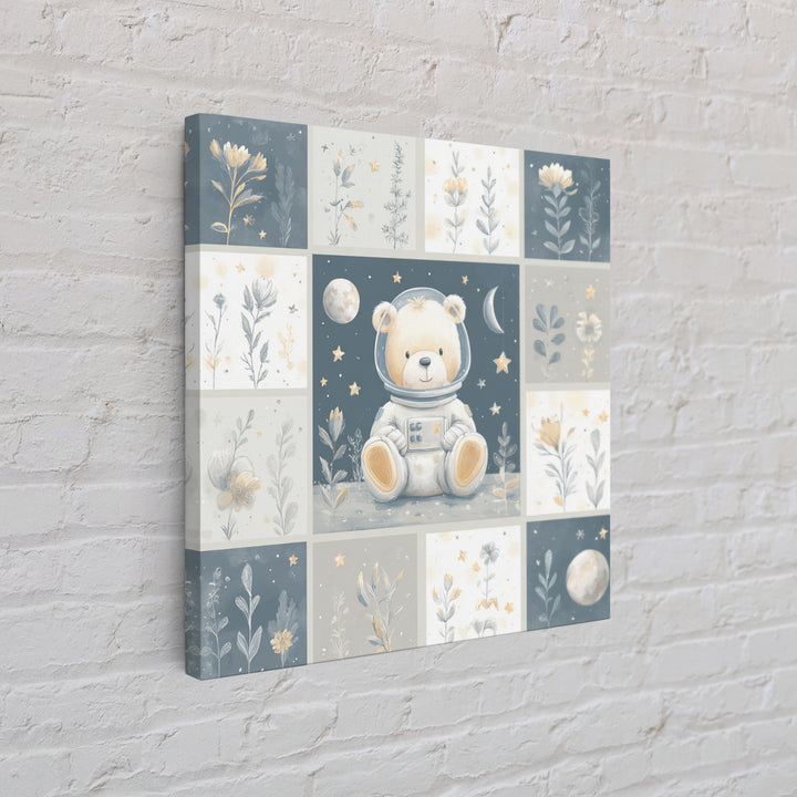 Little Astronaut Bear Framed Canvas Print, Nursery Decor, Safari Nursery Decor, Fine Art, Nursery, Modern Decor, Fine Art Print, NDE-1x1-39