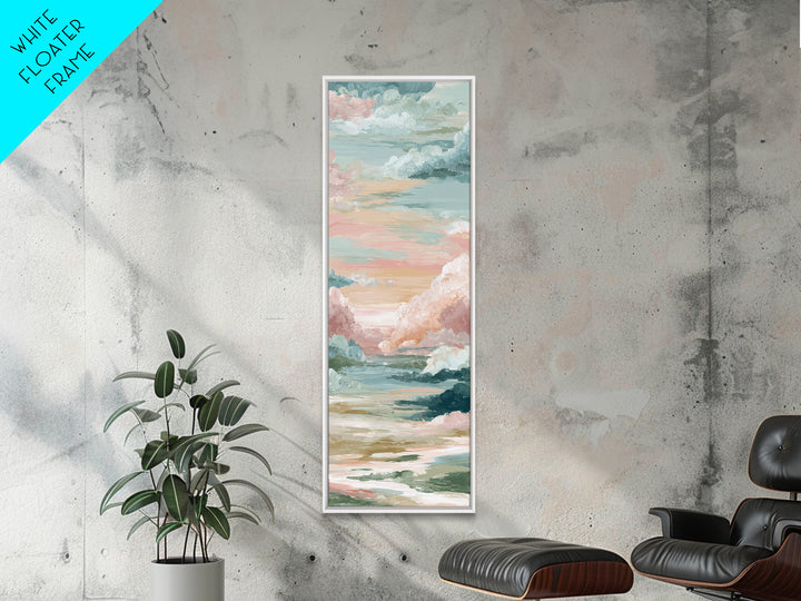 Pastel Rainbow with Soft Cloud Shapes Canvas Print, Nursery Decor, Minimalist Decor, Nursery, Wall Decals, Nursery Wall Decor, NDE-1x3-13