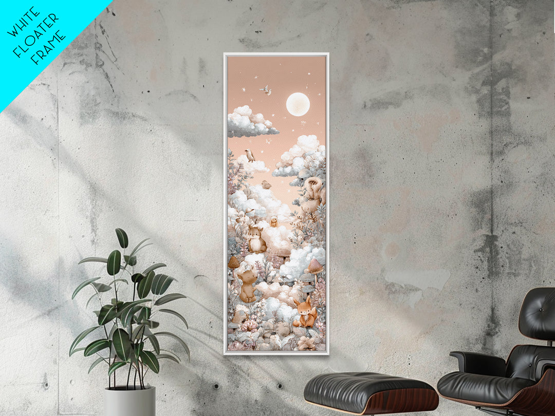 Woodland Animal Parade Canvas Print, Nursery Decor, Gallery Decor, Fine Art, Nursery, Wall Art, Home Decor, Wall Decor, NDE-1x3-14
