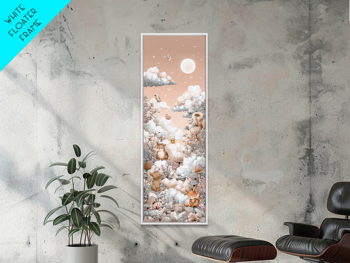 Woodland Animal Parade Canvas Print, Nursery Decor, Gallery Decor, Fine Art, Nursery, Wall Art, Home Decor, Wall Decor, NDE-1x3-14