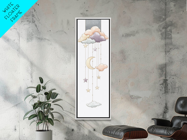 Moon Phase Mobile Canvas Print, Nursery Decor, Playroom Decor, Nursery, Boy Nursery Decor, Gallery Decor, Neutral Decor, NDE-1x3-39