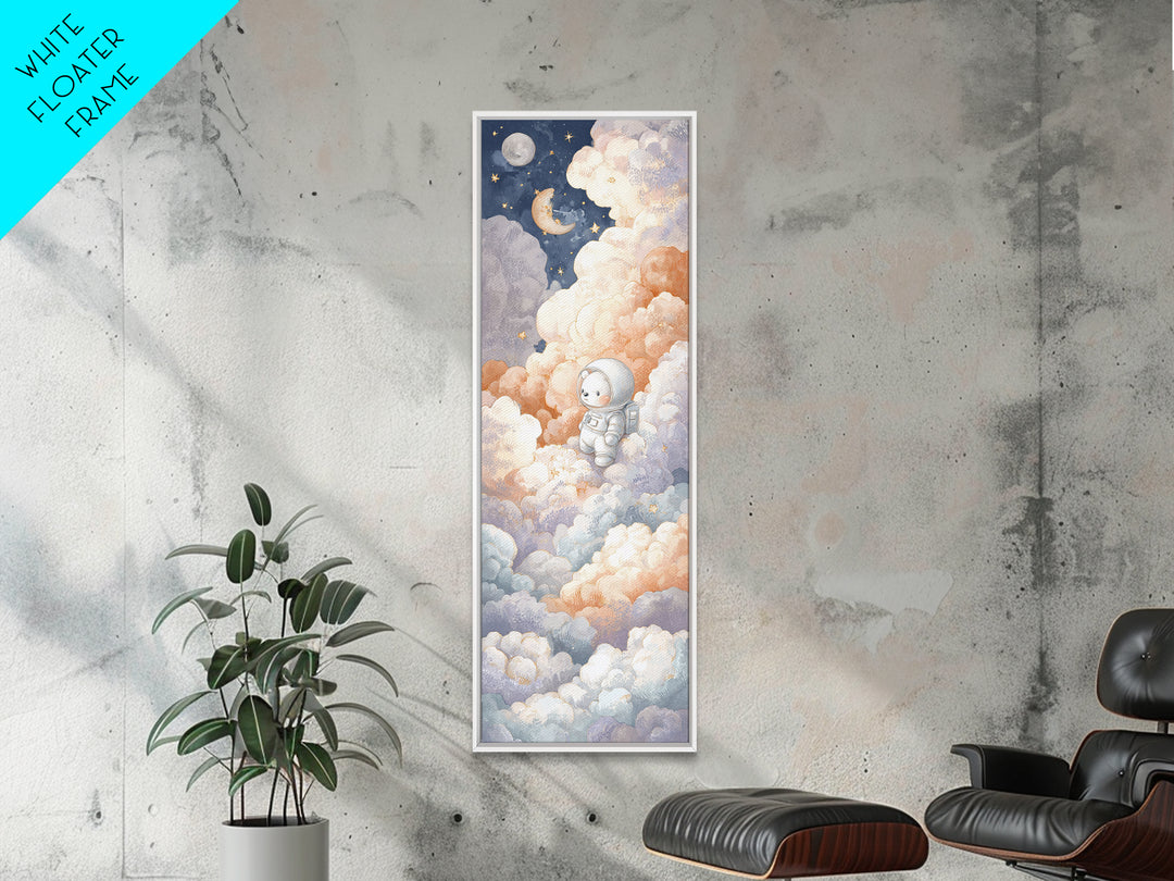 Little Astronaut Bear Canvas Print, Nursery Decor, Kids Wall Art, Abstract Art, Nursery, Room Decor, Textured Painting, NDE-1x3-51