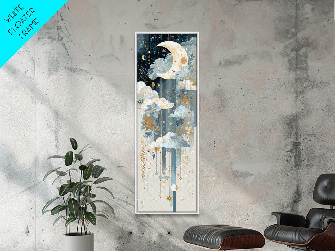 Moon Phase Mobile Canvas Print, Nursery Decor, Nursery Wall Decal, Oil Painting, Nursery, Minimalist Decor, Contemporary Art, NDE-1x3-63