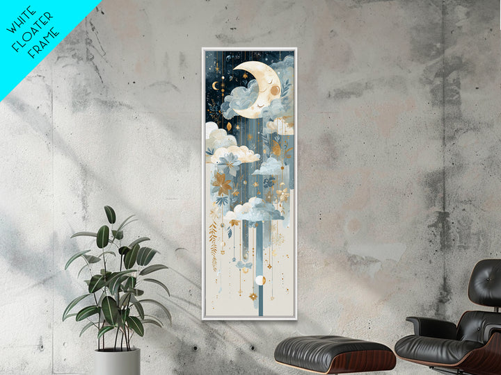 Moon Phase Mobile Canvas Print, Nursery Decor, Nursery Wall Decal, Oil Painting, Nursery, Minimalist Decor, Contemporary Art, NDE-1x3-63