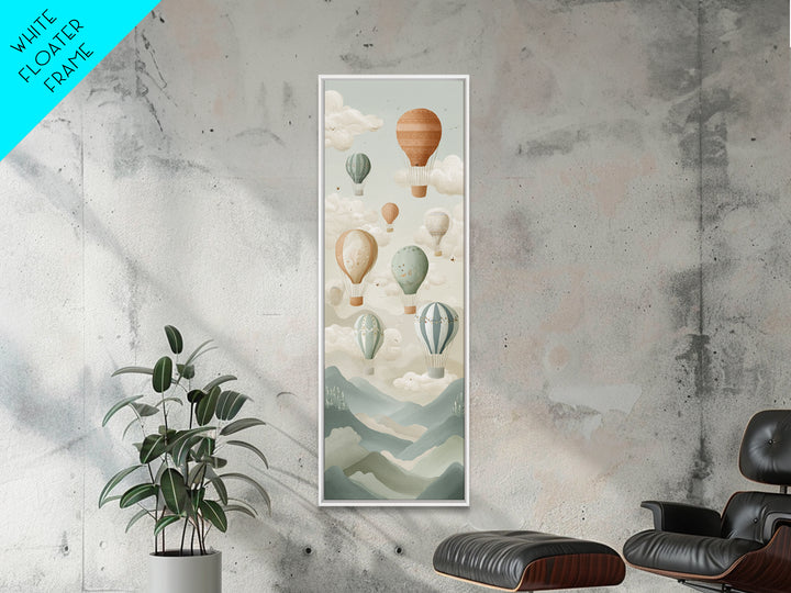 Hot Air Balloon Drifting Canvas Print, Nursery Decor, Safari Nursery Decor, Fine Art, Nursery, Modern Decor, Fine Art Print, NDE-1x3-72