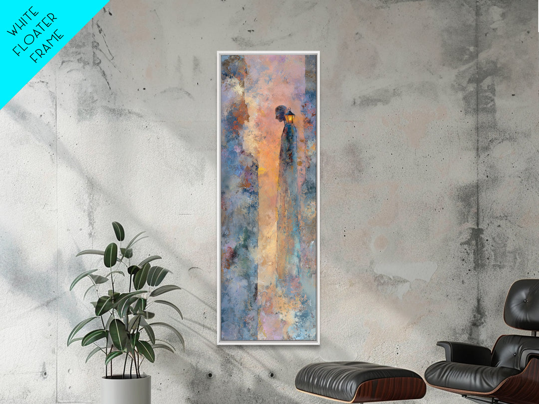 Hot Air Balloon Drifting Framed Canvas Print, Nursery Decor, Kids Wall Art, Abstract Art, Nursery, Room Decor, NDE-1x3-96