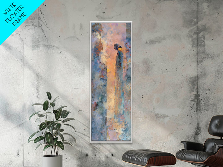Hot Air Balloon Drifting Framed Canvas Print, Nursery Decor, Kids Wall Art, Abstract Art, Nursery, Room Decor, NDE-1x3-96