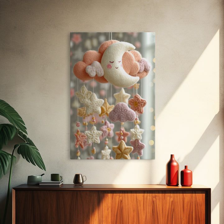 Moon Phase Mobile Canvas Print, Nursery Decor, Abstract Art, Nursery, Wall Decal, Wall Decals, Nursery Wall Decor, NDE-2x3-11