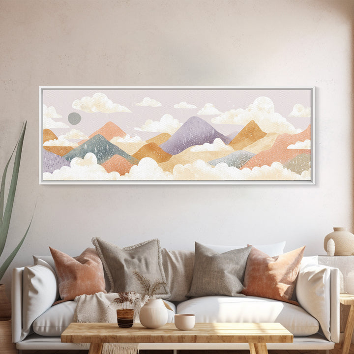 Calm Mountain Nursery Landscape Canvas Print, Nursery Decor, Wall Art, Fine Art, Nursery, Nursery Wall Decor, Nursery Art, NDE-3x1-88