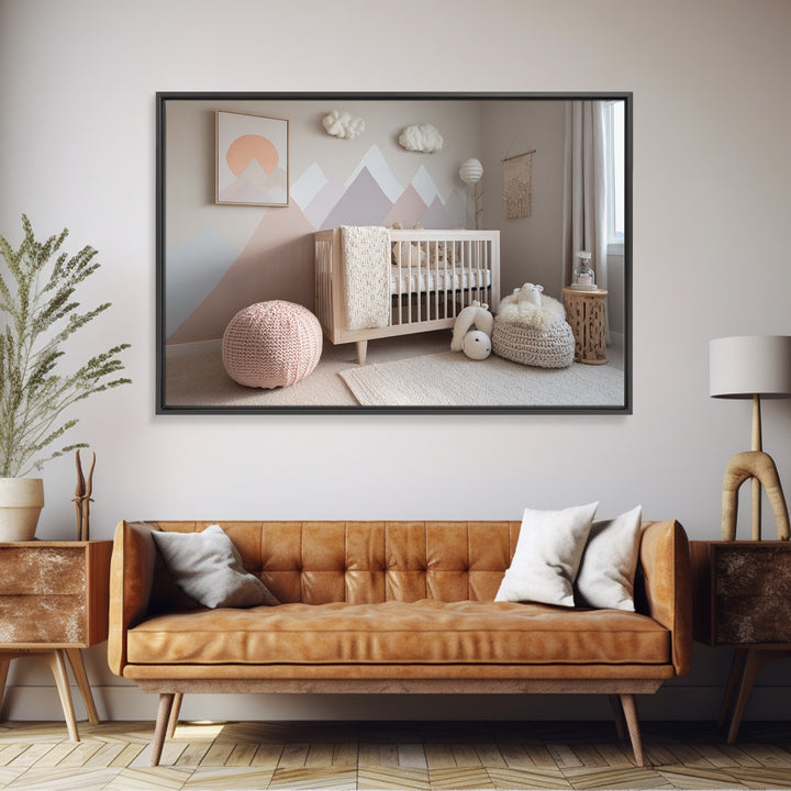 Calm Mountain Nursery Landscape Canvas Print, Nursery Decor, Luxury Decor, Fine Art, Nursery, Nursery Wall Art, Framed Wall Art, NDE-3x2-76
