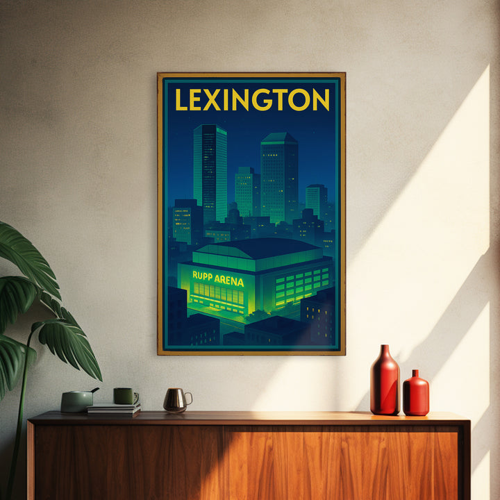 Lexington Travel Poster, Canvas Print, Electric Night Poster Art, Lexington City Art, Eclectic Wall Decor, Travel Poster Set, Home Decor