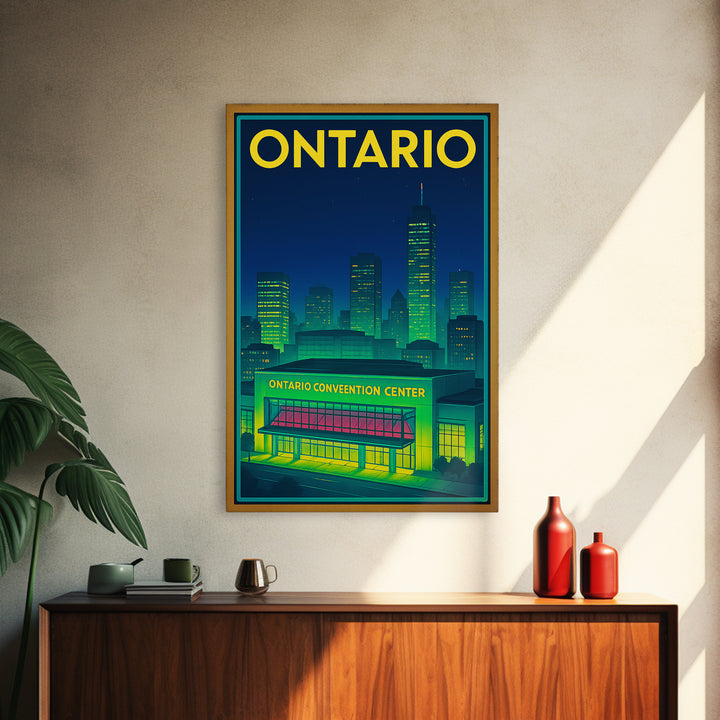Ontario Travel Poster, Canvas Print, Retro Neon Travel Art, Ontario Travel Art, Travel Poster Art, Vintage Travel Art, Vintage City Poster