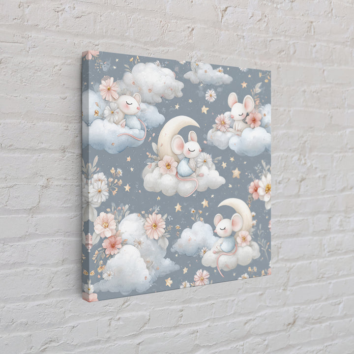 Ballet Mouse in Storybook Style Canvas Print, Nursery Art, Wall Hangings, Nursery Decor, Nursery, Digital Download Art, NUR-1x1-20