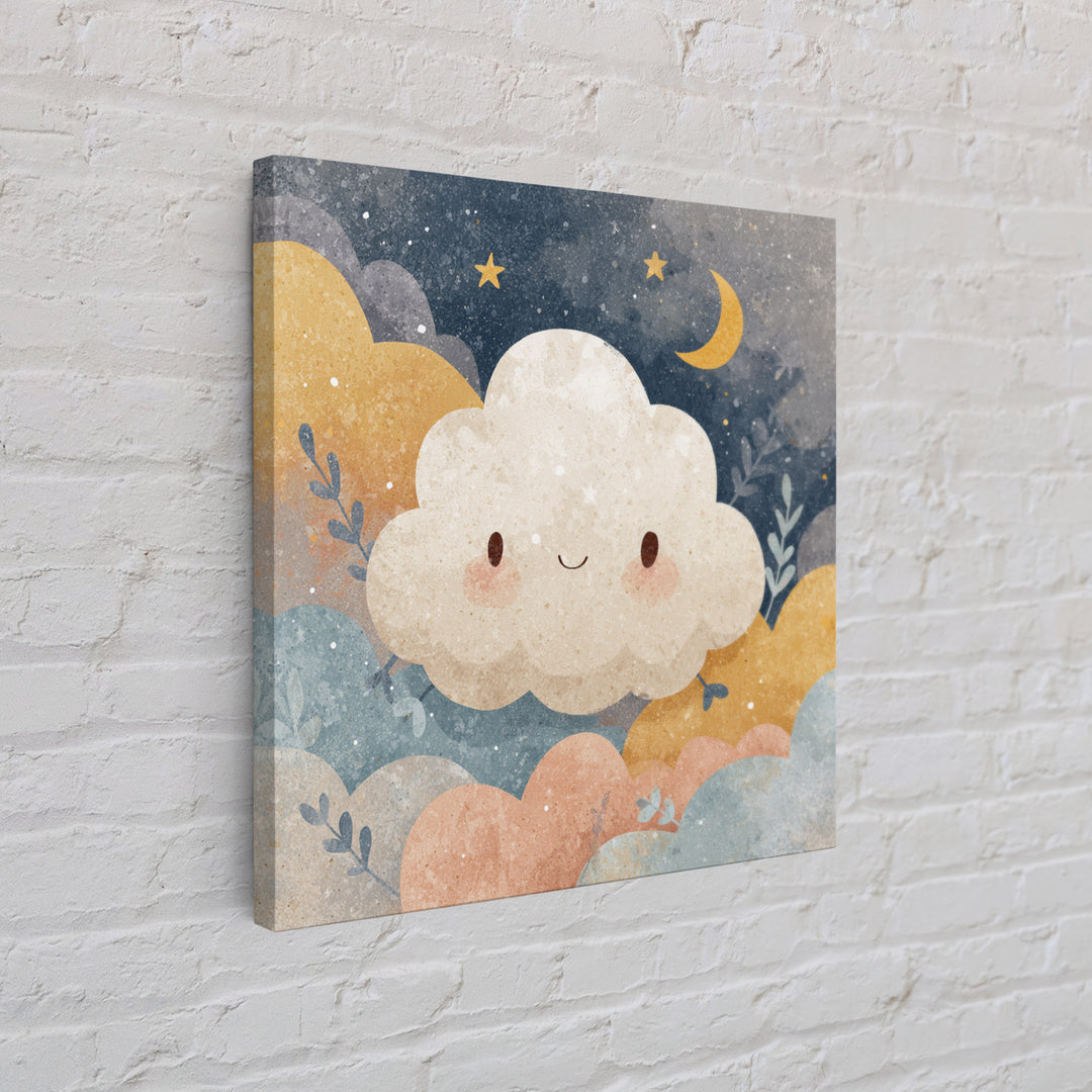Moon and Stars Framed Canvas Print, Nursery Art, Girl Nursery Decor, Nursery Decor, Fine Art, Nursery, Kids Room Art, NUR-1x1-27