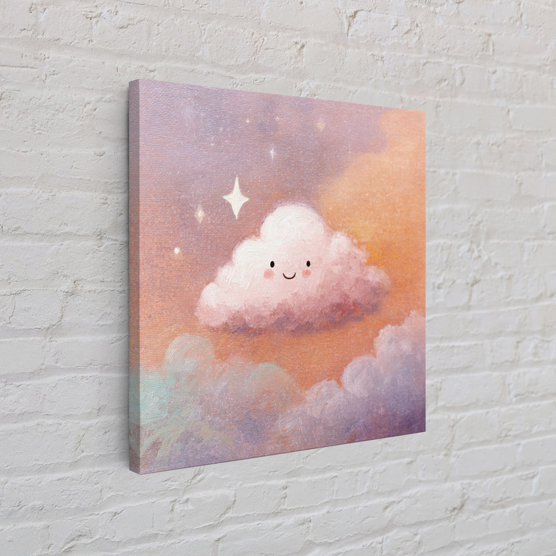 Moon and Stars Framed Canvas Print, Nursery Art, Dinosaur Wall Art, Nursery Decor, Oil Painting, Nursery, Room Decor, NUR-1x1-51