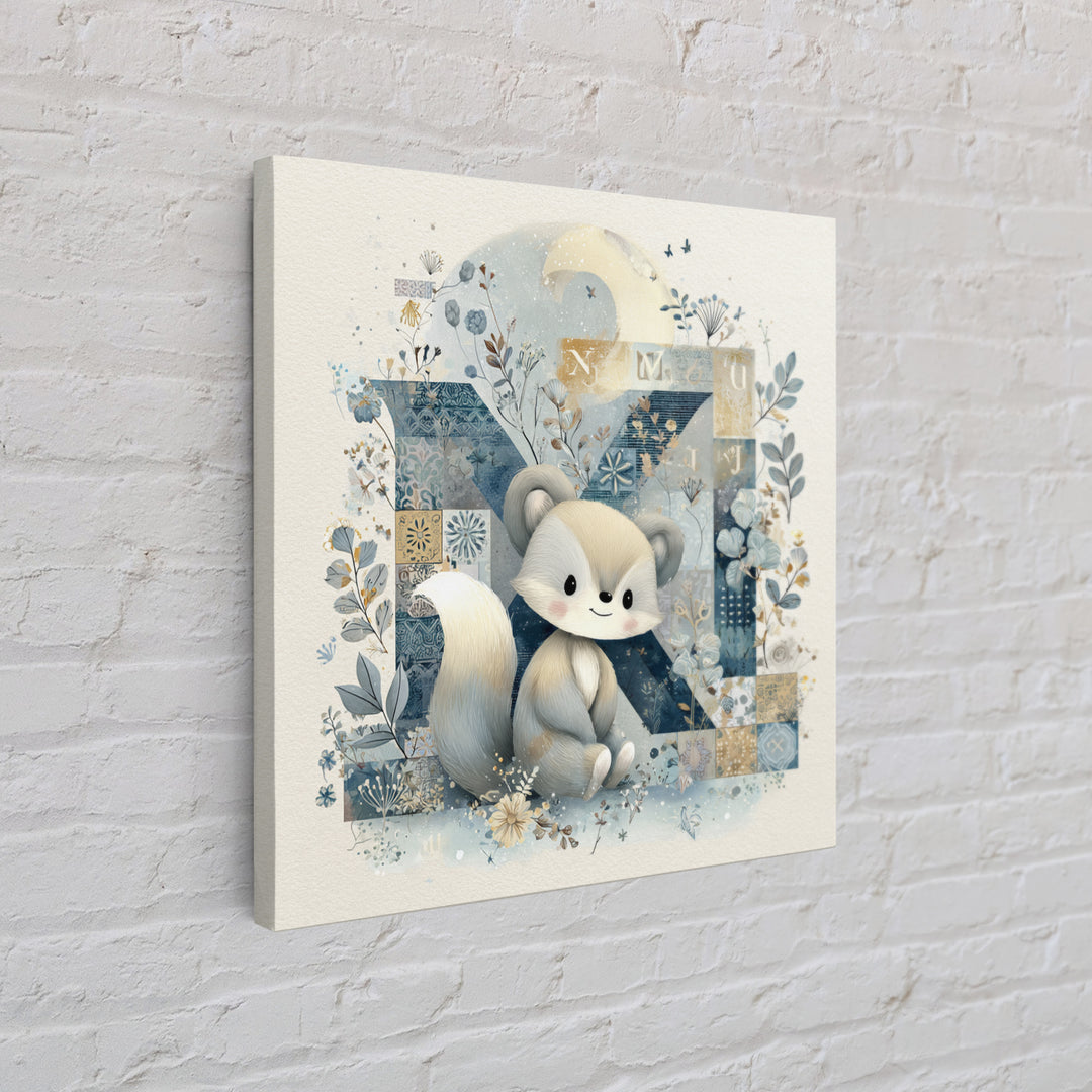 Animal Alphabet Scene Without Readable Letters Framed Canvas Print, Nursery Art, Fine Art Print, Nursery Decor, Nursery, NUR-1x1-83