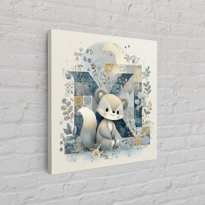 Animal Alphabet Scene Without Readable Letters Framed Canvas Print, Nursery Art, Fine Art Print, Nursery Decor, Nursery, NUR-1x1-83