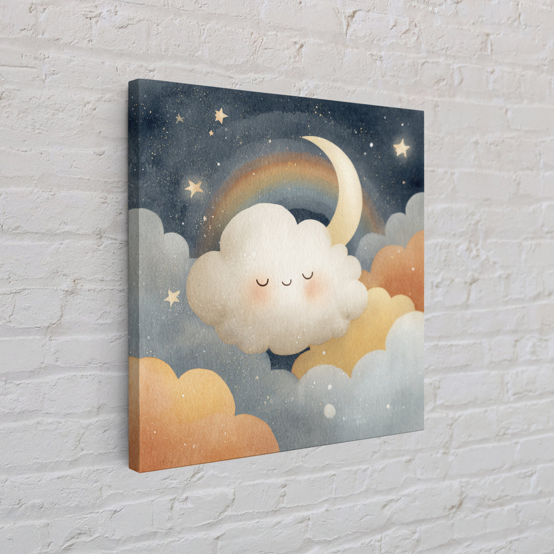Moon and Stars Canvas Print, Nursery Art, Wall Art, Nursery Decor, Fine Art, Nursery, Nursery Prints, Playroom Decor, NUR-1x1-99