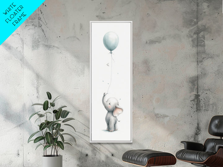 Sleepy Baby Elephant Holding a Tiny Balloon Canvas Print, Nursery Art, Fine Art Print, Nursery Decor, Fine Art, Nursery, NUR-1x3-13