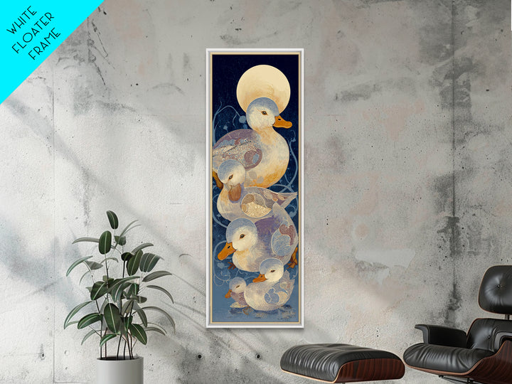 Ducklings Following a Mother Duck Canvas Print, Nursery Art, Playroom Wall Art, Nursery Decor, Nursery, Statement Artwork, NUR-1x3-2