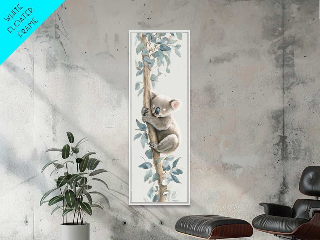 Sleeping Koala on Eucalyptus Branch Canvas Print, Nursery Art, Digital Art, Nursery Decor, Watercolor Art, Nursery, NUR-1x3-25