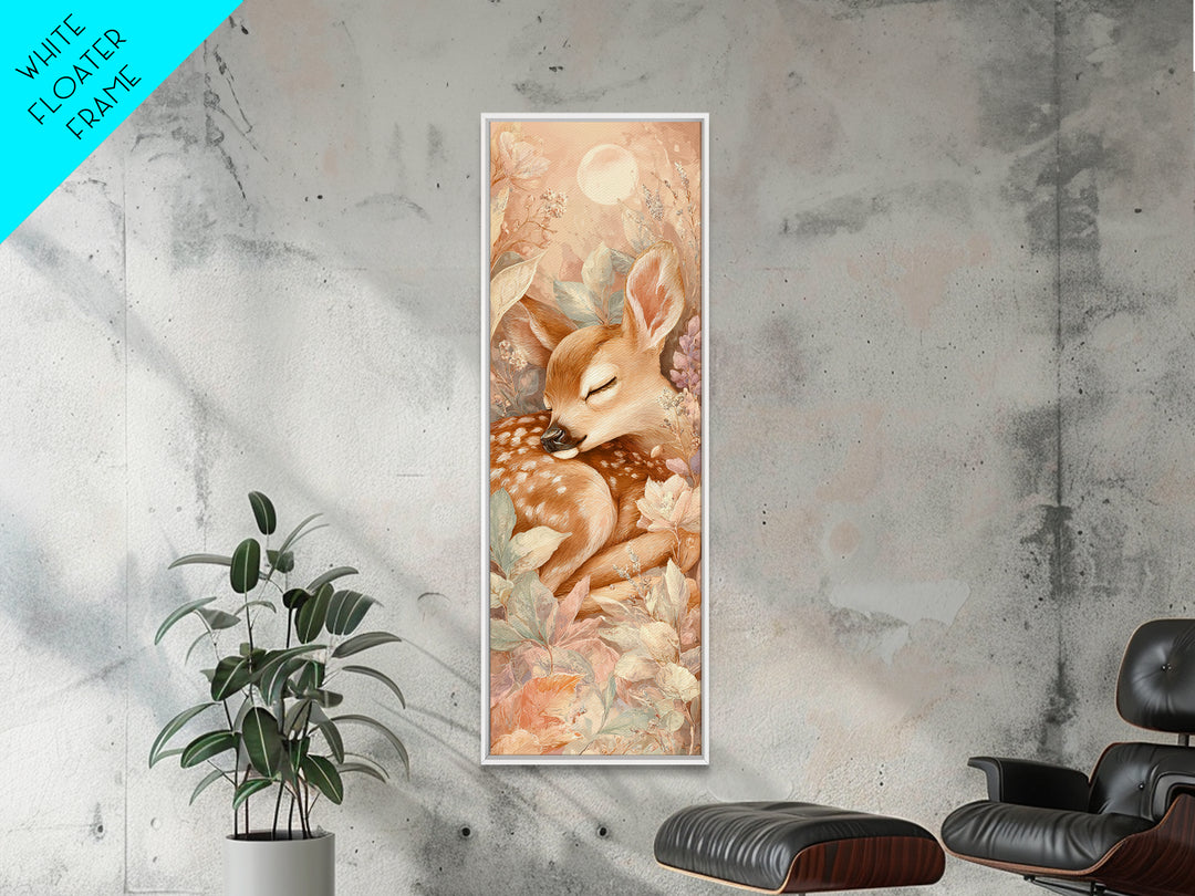 Deer Fawn Sleeping Canvas Print, Nursery Art, Wall Art, Nursery Decor, Fine Art, Nursery, Nursery Prints, Playroom Decor, NUR-1x3-35