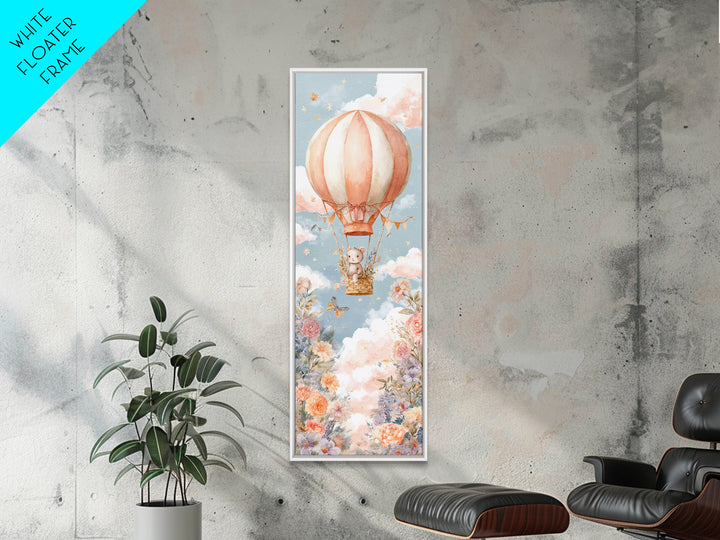 Floating Hot Air Balloon Canvas Print, Nursery Art, Wall Art, Nursery Decor, Watercolor Art, Nursery, Nursery Prints, NUR-1x3-48