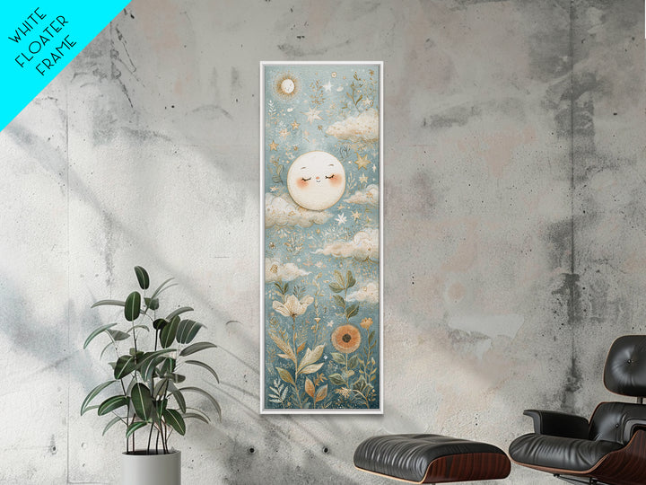 Moon and Stars Canvas Print, Nursery Art, Kids Wall Art, Nursery Decor, Oil Painting, Nursery, Home Decor, Gallery Decor, NUR-1x3-63