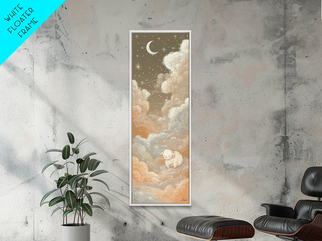 Little Lamb under a Starry Sky Canvas Print, Nursery Art, Contemporary Art, Nursery Decor, Fine Art, Nursery, Nursery Prints, NUR-1x3-7