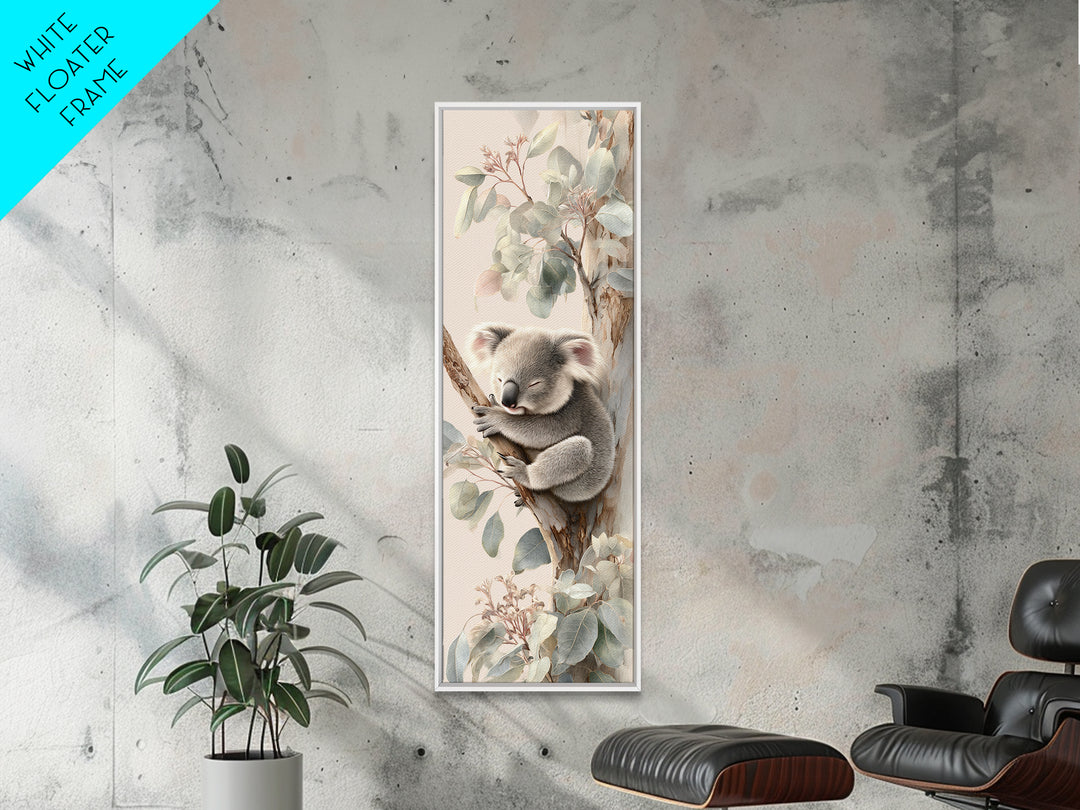 Sleeping Koala on Eucalyptus Branch Canvas Print, Nursery Art, Wall Hangings, Nursery Decor, Oil Painting, Nursery, NUR-1x3-73