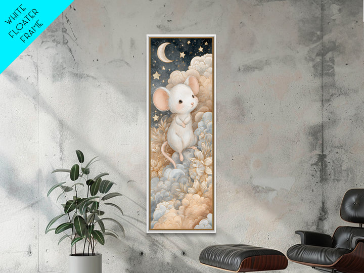 Ballet Mouse in Storybook Style Framed Canvas Print, Nursery Art, Fine Art Print, Nursery Decor, Fine Art, Nursery, Digital Art, NUR-1x3-8