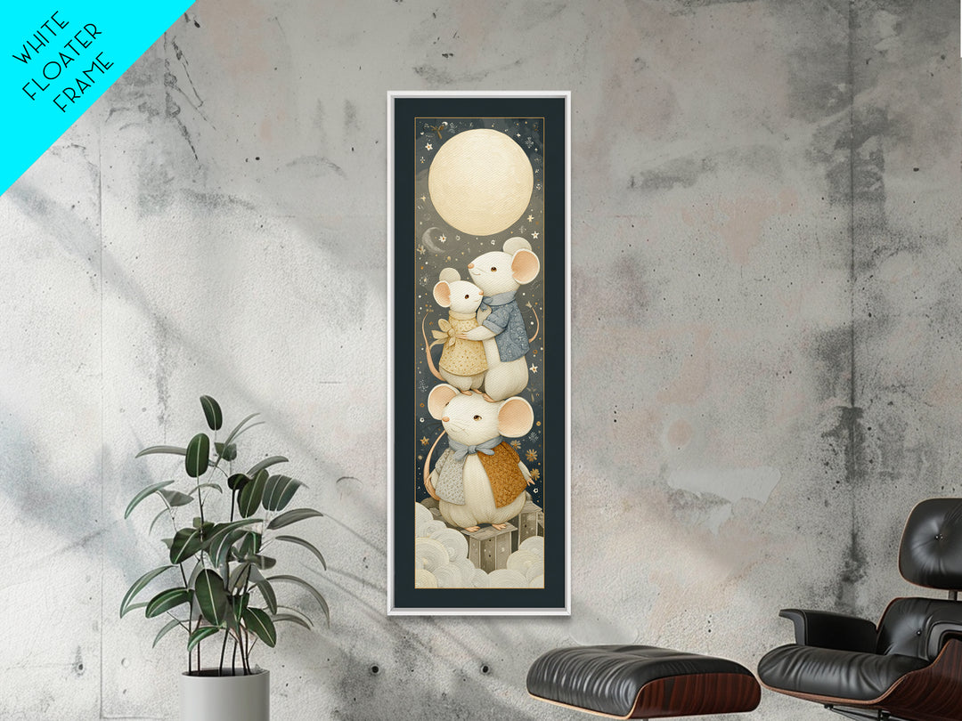Ballet Mouse in Storybook Style Framed Canvas Print, Nursery Art, Playroom Decor, Nursery Decor, Nursery, Kids Room Wall Art, NUR-1x3-80