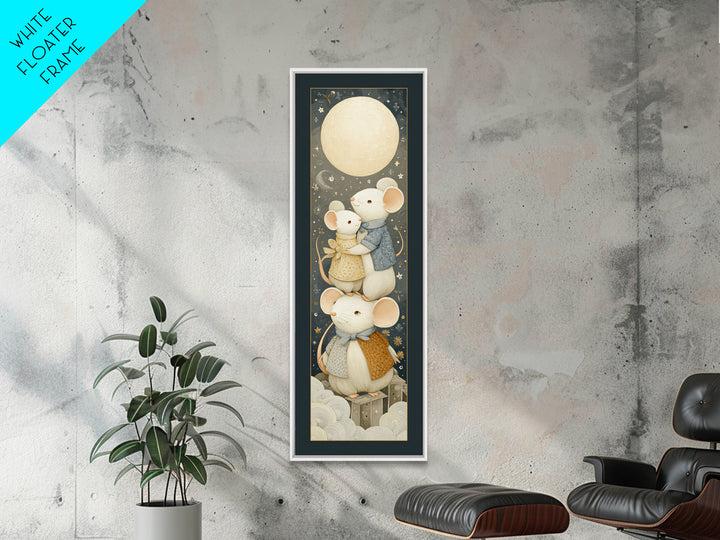 Ballet Mouse in Storybook Style Framed Canvas Print, Nursery Art, Playroom Decor, Nursery Decor, Nursery, Kids Room Wall Art, NUR-1x3-80