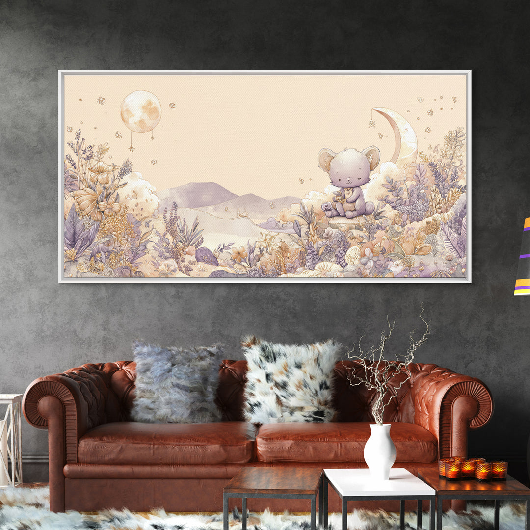 Animal Alphabet Scene Without Readable Letters Framed Canvas Print, Nursery Art, Kids Wall Decor, Nursery Decor, Nursery, NUR-2x1-79